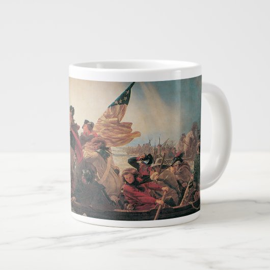 ワシントンはデラウェアを横切るエマニュエル・ロイツェ ジャンボコーヒーマグカップ (正面右)