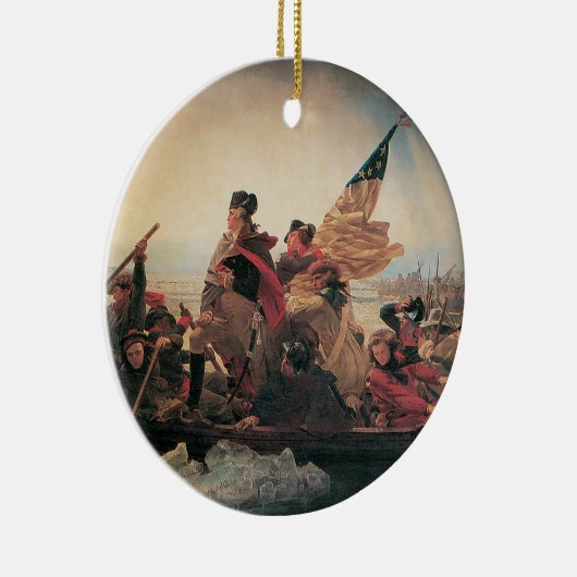 ワシントンはデラウェアを横切るエマニュエル・ロイツェ セラミックオーナメント (右)