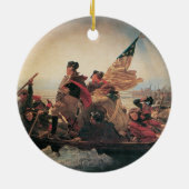 ワシントンはデラウェアを横切るエマニュエル・ロイツェ セラミックオーナメント (裏面)