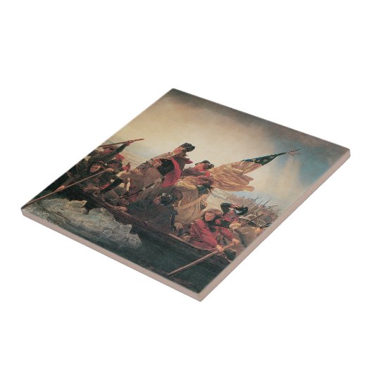 ワシントンはデラウェアを横切るエマニュエル・ロイツェ タイル (側面)