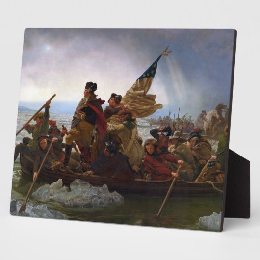 ワシントンはデラウェアを横切るエマニュエル・ロイツェ フォトプラーク (側面)