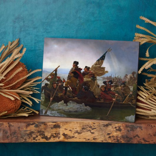 ワシントンはデラウェアを横切るエマニュエル・ロイツェ フォトプラーク (側面)