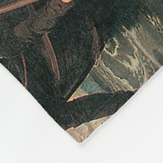 ワシントンはデラウェアを横切るエマニュエル・ロイツェ フリースブランケット (角)