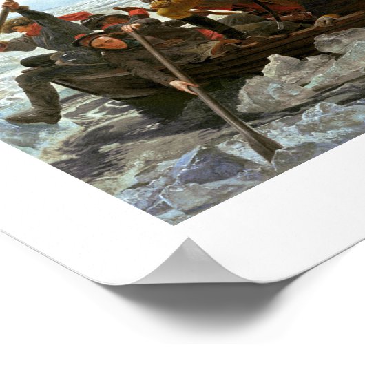 ワシントンはデラウェアを横切るエマニュエル・ロイツェ ポスター (角)