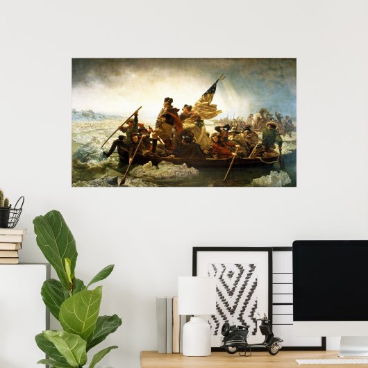 ワシントンはデラウェアを横切るエマニュエル・ロイツェ ポスター (ホームオフィス)