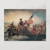 ワシントンはデラウェアを横切るエマニュエル・ロイツェ ポストカード (正面)