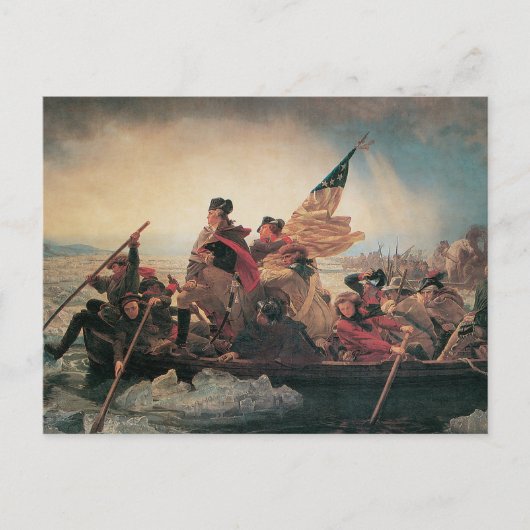 ワシントンはデラウェアを横切るエマニュエル・ロイツェ ポストカード (正面)