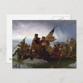 ワシントンはデラウェアを横切るエマニュエル・ロイツェ ポストカード (正面/裏面)