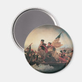 ワシントンはデラウェアを横切るエマニュエル・ロイツェ マグネット (正面/裏面)