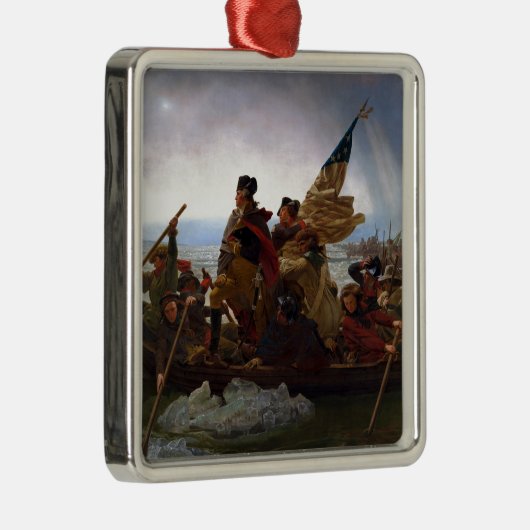 ワシントンはデラウェアを横切るエマニュエル・ロイツェ メタルオーナメント (右)