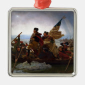 ワシントンはデラウェアを横切るエマニュエル・ロイツェ メタルオーナメント (正面)