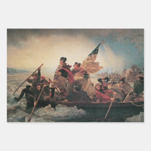 ワシントンはデラウェアを横切るエマニュエル・ロイツェ ラッピングペーパーシート (正面2)