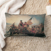 ワシントンはデラウェアを横切るエマニュエル・ロイツェ ランバークッション (ブランケット)