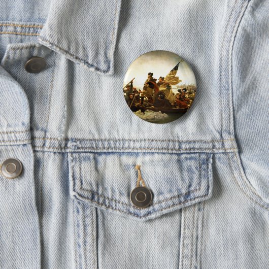 ワシントンはデラウェアを横切るエマニュエル・ロイツェ 缶バッジ (インサイチュ)