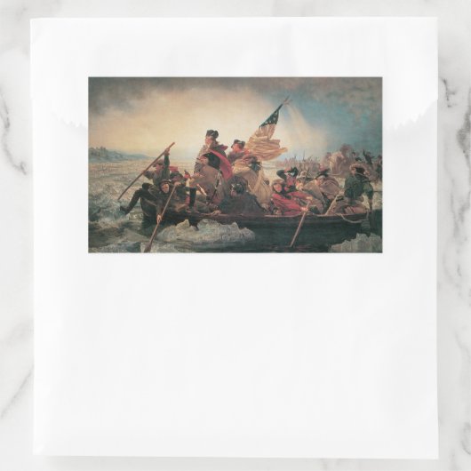 ワシントンはデラウェアを横切るエマニュエル・ロイツェ 長方形シール (バッグ)