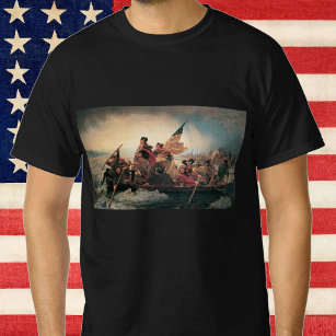 ワシントンはデラウェアを横切るエマニュエル・ロイツェ Tシャツ