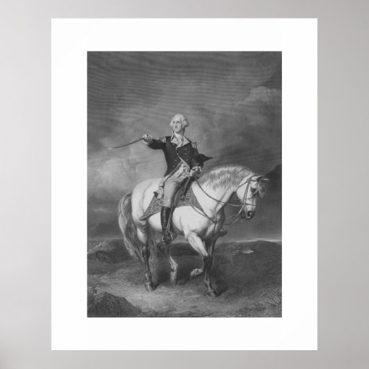 ワシントンはトレントンで敬礼を受けている ポスター (正面)