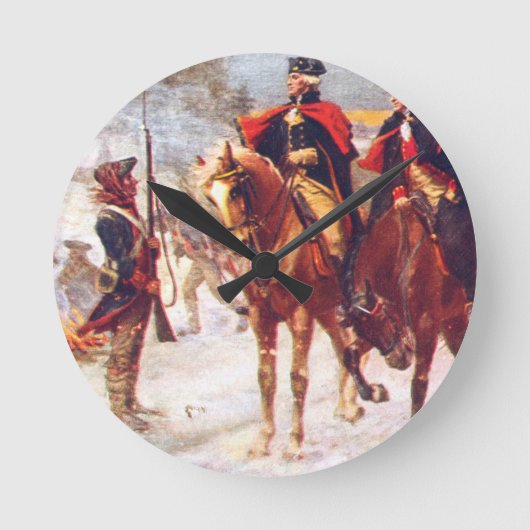 ワシントンアンドラファイエットアットバレーフォージ ラウンド壁時計 (正面)