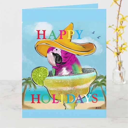 ワシントンオウム カード (黄色い花)