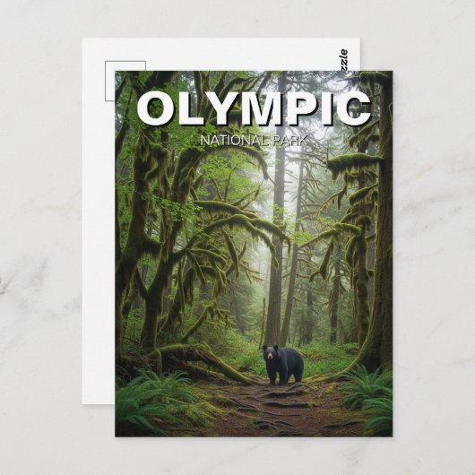 ワシントンオリンピック国立公園の熱帯雨林 ポストカード (正面/裏面)