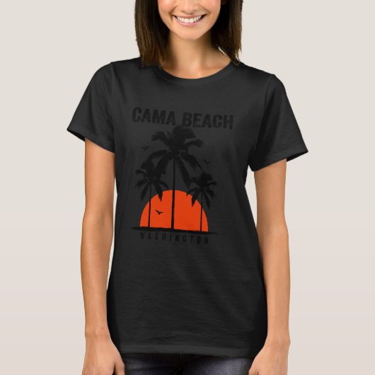 ワシントンカマビーチサーフィンサーフボード Tシャツ (正面)