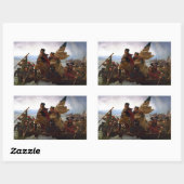 ワシントンクロッシングデラウェアアート 長方形シール (シート)