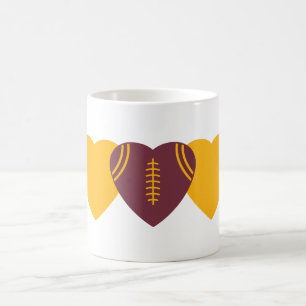 ワシントンコマンダーズサッカーハートデザイン コーヒーマグカップ