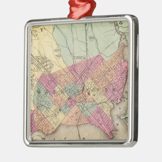 ワシントンコロンビア州コロンビア地区地図 メタルオーナメント (左)