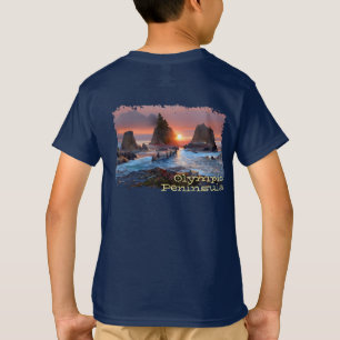 ワシントンコーストオリンピック半島ビーチサンセット Tシャツ