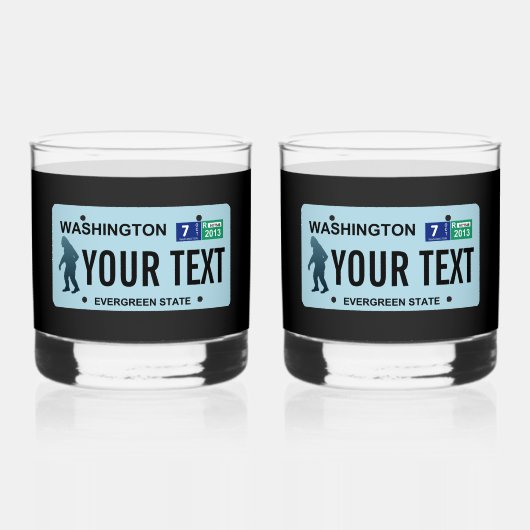 ワシントンサスカッチライセンスプレート ウイスキーグラス (正面)