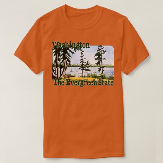ワシントンザエバーグリーン州 Tシャツ (デザイン正面)