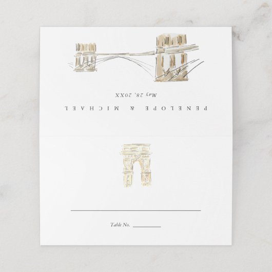 ワシントンスクエアパークニューヨークシティー結婚ズ プレイスカード (外部開封)