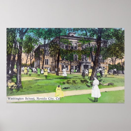 ワシントンスクールの外観 ポスター (正面)