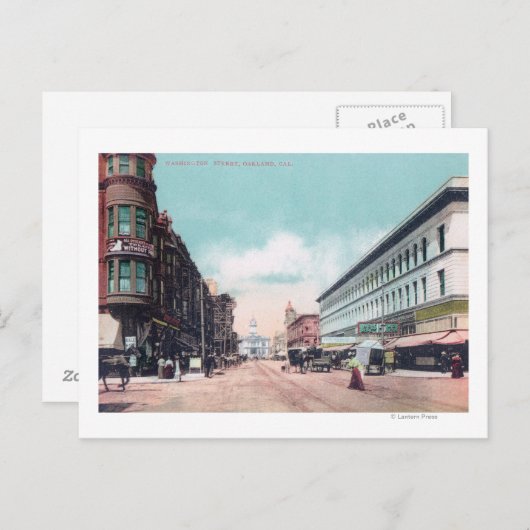 ワシントンストリートの景観 オークランド、カリフォルニア州 ポストカード (正面/裏面)