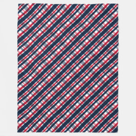 ワシントンスポーツファンブルーホワイトレッドプレイド フリースブランケット