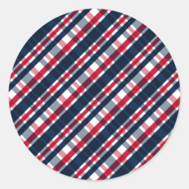 ワシントンスポーツファンブルーホワイトレッドプレイド ラウンドシール