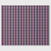 ワシントンスポーツファンブルーホワイトレッドプレイド ラッピングペーパー (フラット)