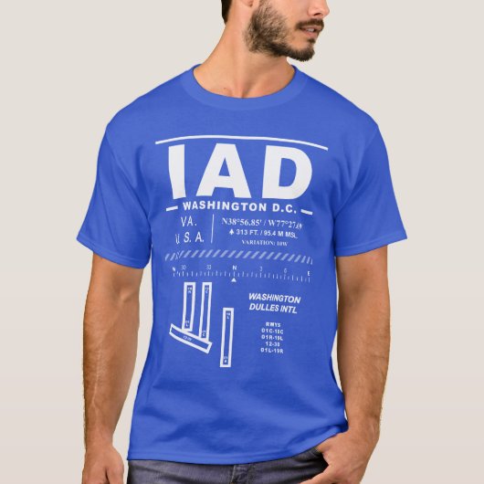 ワシントンダレ国際的スエアポートIAD Tシャツ (正面)