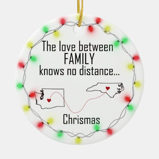 ワシントンノースカロライナファミリーオーナメント セラミックオーナメント (正面)