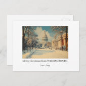 ワシントンパーソナライズされたDCメリークリスマスホリデー シーズンポストカード (正面/裏面)