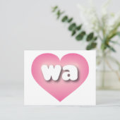 ワシントンピンクフェードハート – 私は愛するwa ポストカード (スタンド正面)
