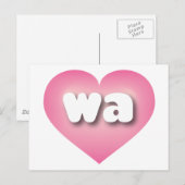 ワシントンピンクフェードハート – 私は愛するwa ポストカード (正面/裏面)