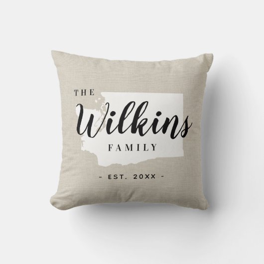 ワシントンファミリーモノグラム州装飾用クッション クッション (正面)