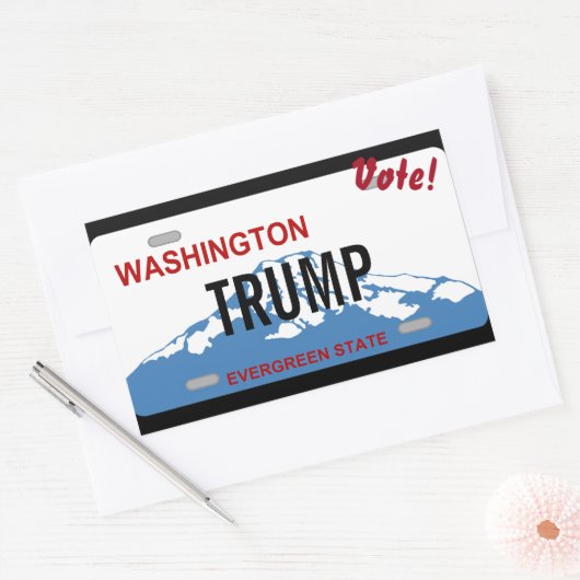 ワシントンプレート投票トランプカスタムステッカー 長方形シール (封筒)