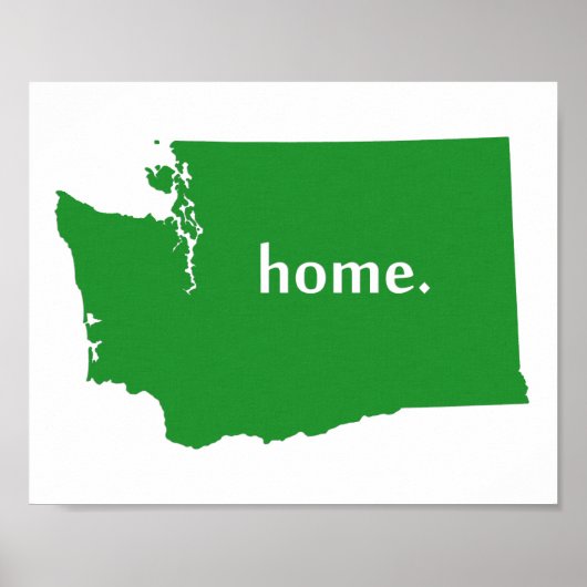 ワシントンホームシルエット州マップ ポスター (正面)