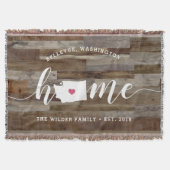 ワシントンホーム州パーソナライズされたウッドルック スローブランケット (正面)