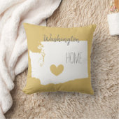 ワシントンホーム州マップラブハート クッション (ブランケット)