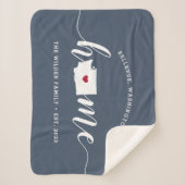 ワシントンホーム州 パーソナライズされた シェルパブランケット (正面)