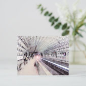 ワシントンメトロ地下鉄ウォーター絵画カラー ポストカード (スタンド正面)