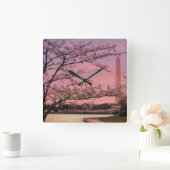 ワシントンモニュメントさくらんぼブロッサムフェスティバル スクエア壁時計 (ホーム)